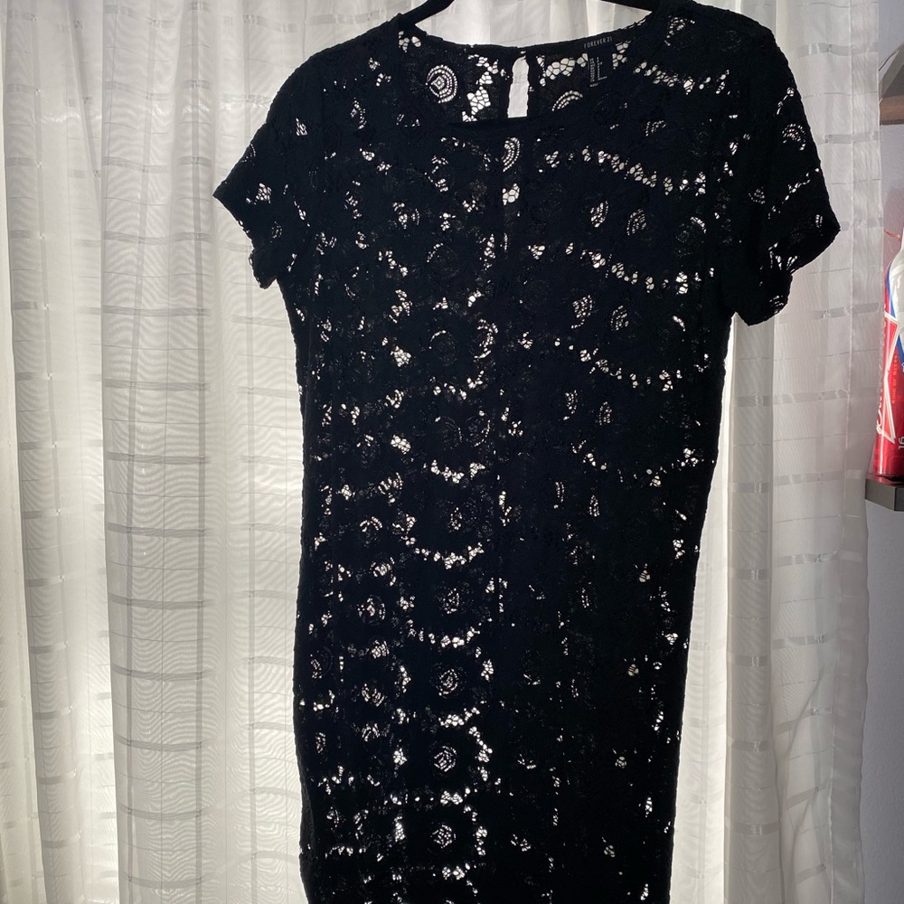 F21 Black Sheer Dress